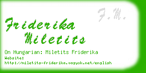 friderika miletits business card